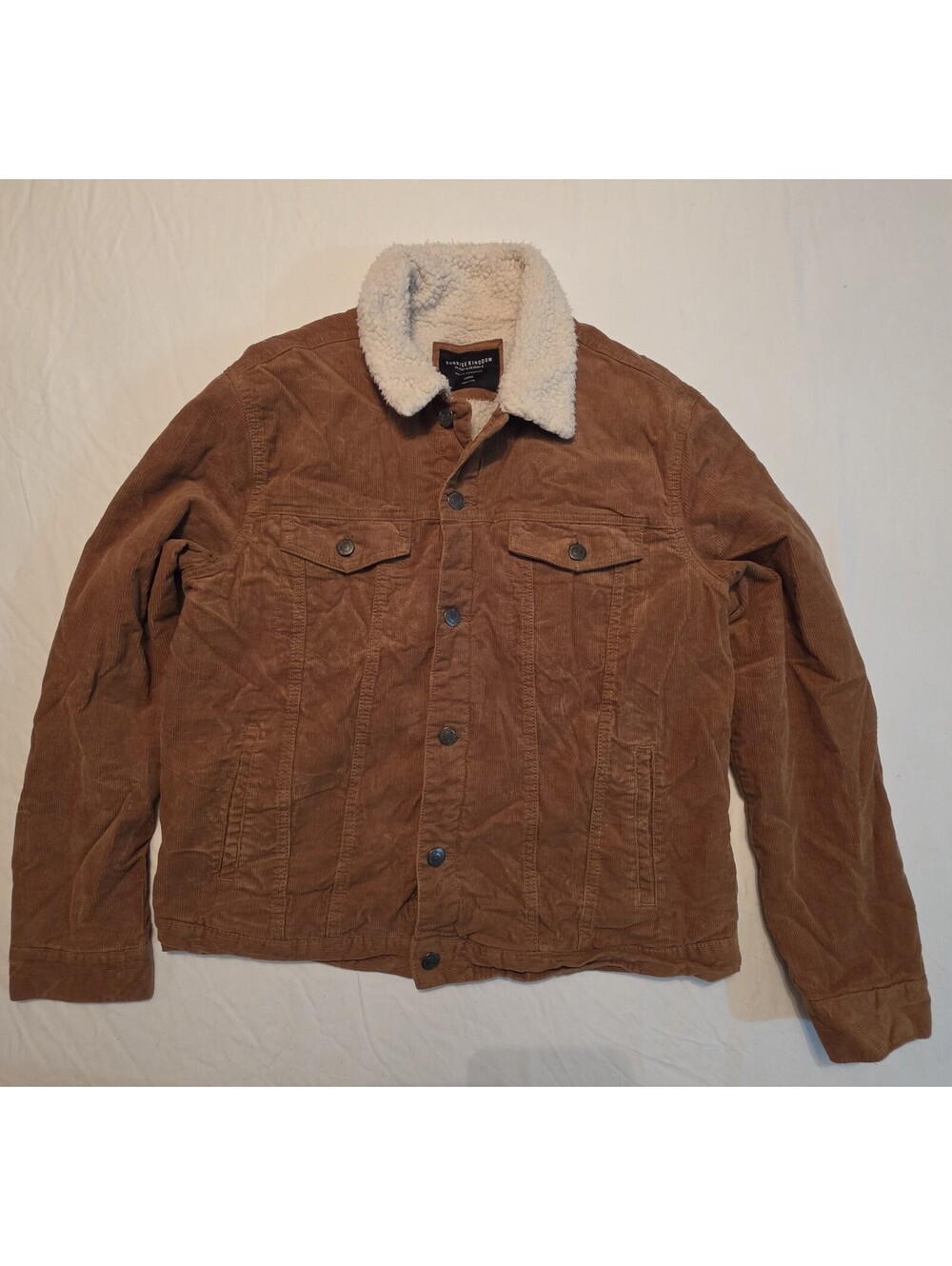 Sunrise Kingdom Men's Sherpa Lined Trucker Jacket Tan, Brown, Large